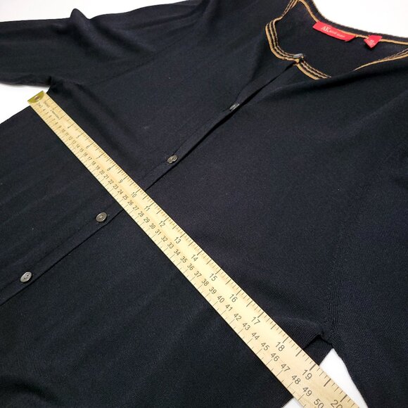 Anne Klein Womens Button Up Cardigan Sweater Size XL Black Office Corporate Goth - Picture 5 of 10